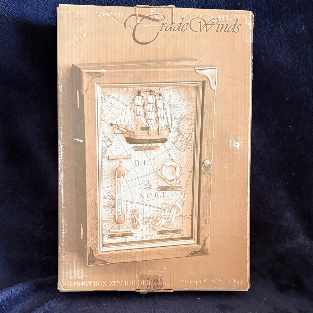 Nautical Wall Key Holder - Brown Vintage
